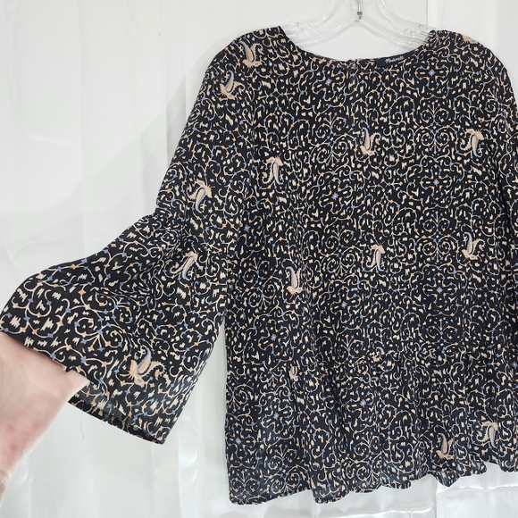 Madewell XS Fiesta Paisley Silk Bell Sleeve - Picture 2 of 8